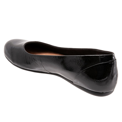 Softwalk Sonoma S1862-005 Womens Black Narrow Leather Ballet Flats Shoes