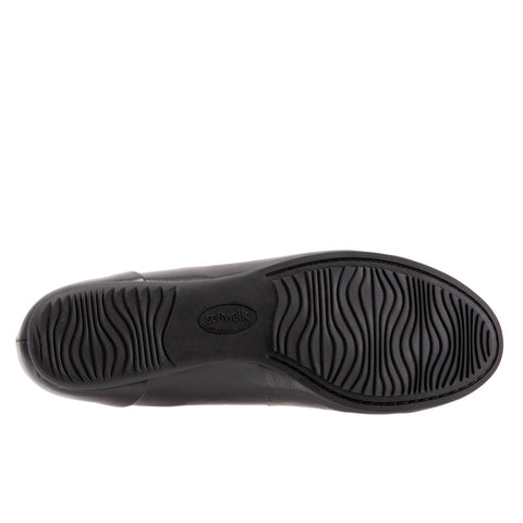 Softwalk Sonoma S1862-005 Womens Black Narrow Leather Ballet Flats Shoes