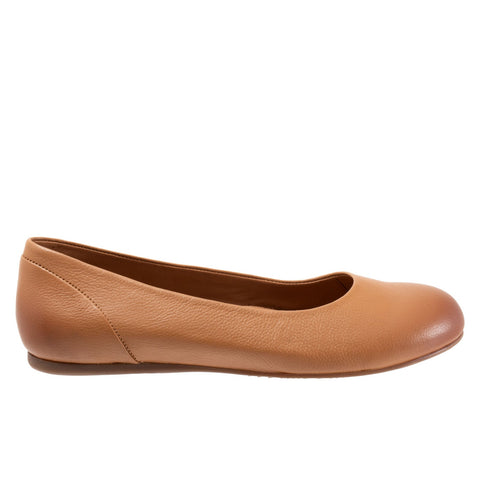 Softwalk Sonoma S1862-251 Womens Brown Narrow Leather Ballet Flats Shoes