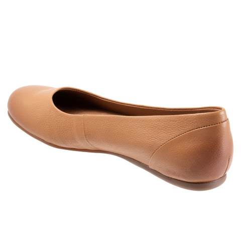 Softwalk Sonoma S1862-251 Womens Brown Leather Slip On Ballet Flats Shoes