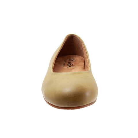 Softwalk Sonoma S1862-322 Womens Green Leather Slip On Ballet Flats Shoes