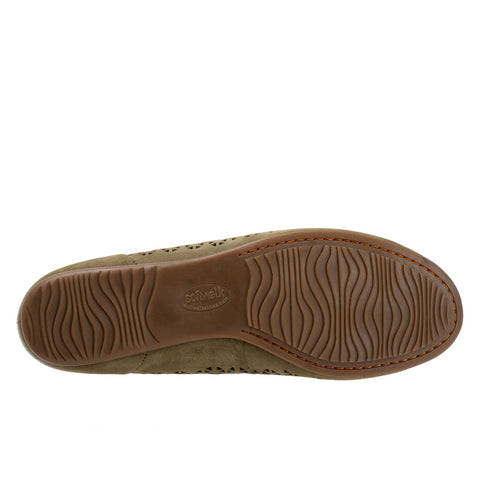 Softwalk Sonoma S1862-344 Womens Green Wide Leather Ballet Flats Shoes