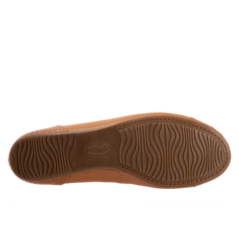 Softwalk Sonoma Cap Toe S1907-256 Womens Brown Leather Ballet Flats Shoes