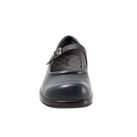 Softwalk Jupiter S1948-489 Womens Blue Leather Mary Jane Flats Shoes