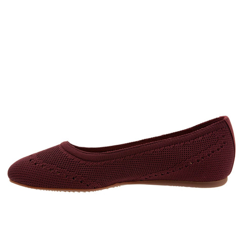 SoftWalk Santorini S1961-601 Womens Red Leather Slip On Ballet Flats Shoes