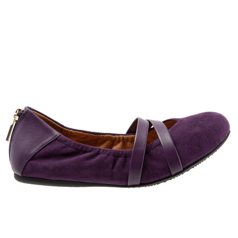 Softwalk Sierra S1962-720 Womens Purple Narrow Mary Jane Flats Shoes
