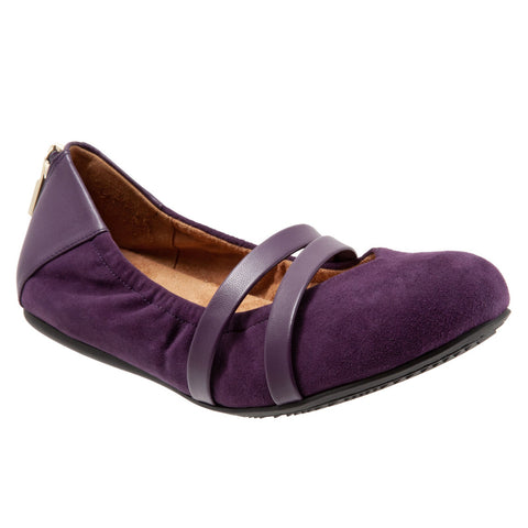 Softwalk Sierra S1962-720 Womens Purple Narrow Mary Jane Flats Shoes