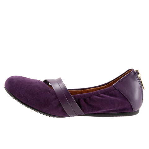 Softwalk Sierra S1962-720 Womens Purple Narrow Mary Jane Flats Shoes