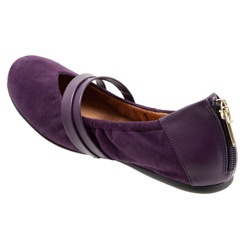 Softwalk Sierra S1962-720 Womens Purple Narrow Mary Jane Flats Shoes