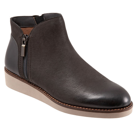 Softwalk Wesley S1963-049 Womens Brown Leather Zipper Ankle & Booties Boots