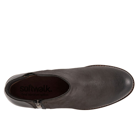 Softwalk Wesley S1963-049 Womens Brown Leather Zipper Ankle & Booties Boots