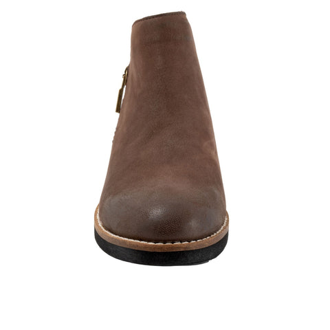 Softwalk Wesley S1963-211 Womens Brown Leather Zipper Ankle & Booties Boots