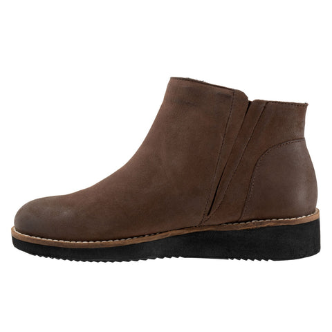 Softwalk Wesley S1963-211 Womens Brown Leather Zipper Ankle & Booties Boots