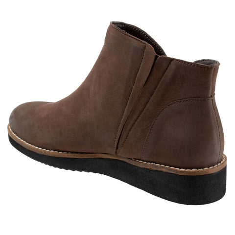 Softwalk Wesley S1963-211 Womens Brown Leather Zipper Ankle & Booties Boots