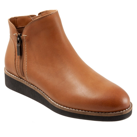 Softwalk Wesley S1963-215 Womens Brown Leather Zipper Ankle & Booties Boots