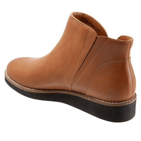 Softwalk Wesley S1963-215 Womens Brown Leather Zipper Ankle & Booties Boots