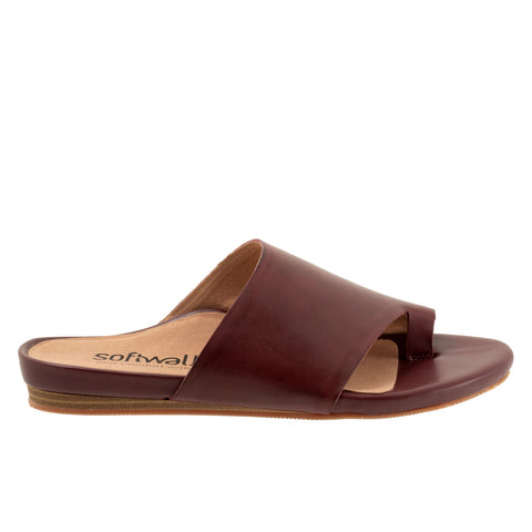 Softwalk Corsica S2002-668 Womens Red Leather Slides Sandals Shoes