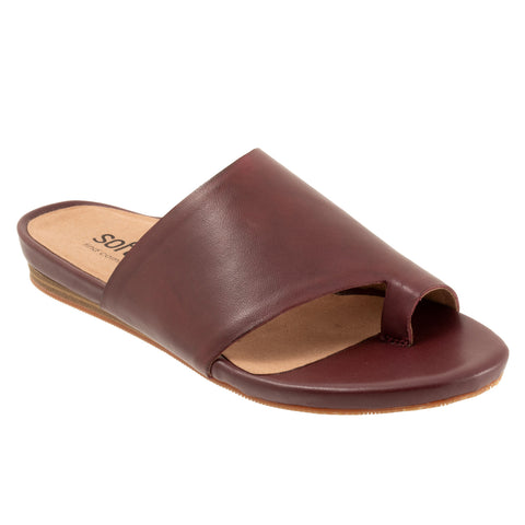 Softwalk Corsica S2002-668 Womens Red Leather Slides Sandals Shoes