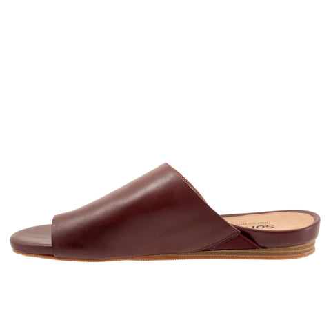 Softwalk Corsica S2002-668 Womens Red Leather Slides Sandals Shoes