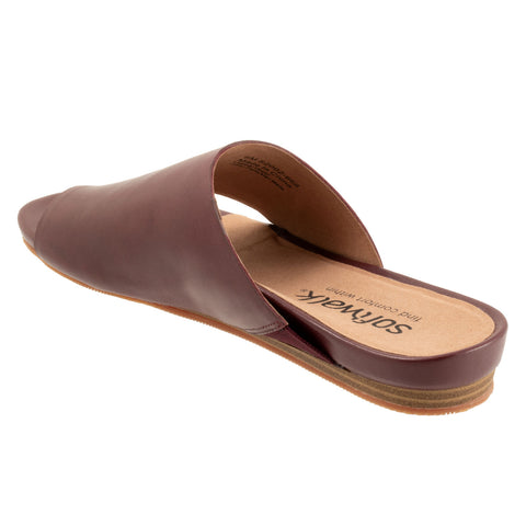 Softwalk Corsica S2002-668 Womens Red Leather Slides Sandals Shoes