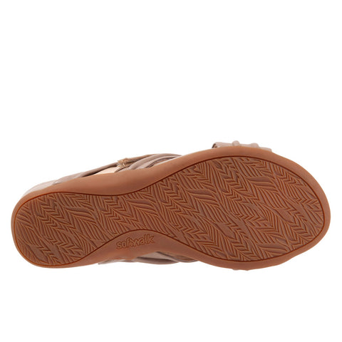 Softwalk Taza S2007-123 Womens Brown Leather Slip On Slides Sandals Shoes