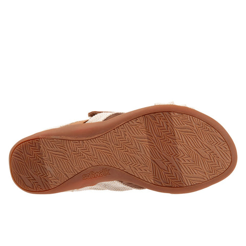Softwalk Taza S2007-269 Womens Brown Leather Slip On Slides Sandals Shoes