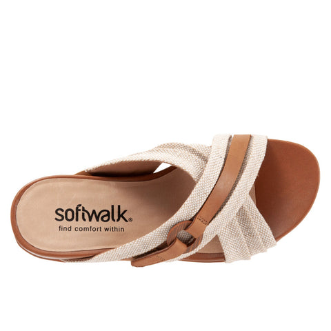 Softwalk Taza S2007-269 Womens Brown Extra Wide Slides Sandals Shoes
