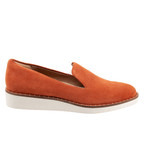 Softwalk Westport S2011-840 Womens Orange Suede Loafer Flats Shoes