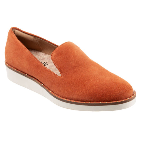 Softwalk Westport S2011-840 Womens Orange Suede Loafer Flats Shoes