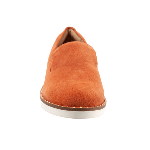 Softwalk Westport S2011-840 Womens Orange Suede Loafer Flats Shoes
