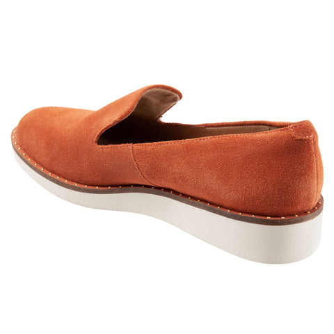Softwalk Westport S2011-840 Womens Orange Suede Loafer Flats Shoes