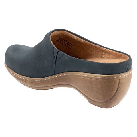 Softwalk Madison S2056-483 Womens Blue Nubuck Slip On Clog Flats Shoes