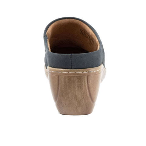 Softwalk Madison S2056-483 Womens Blue Nubuck Slip On Clog Flats Shoes