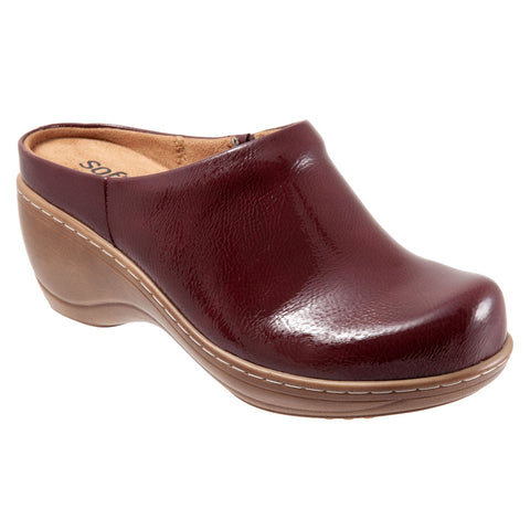 Softwalk Madison S2056-671 Womens Burgundy Extra Wide Clog Flats Shoes