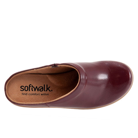 Softwalk Madison S2056-671 Womens Burgundy Extra Wide Clog Flats Shoes