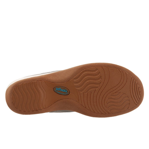 Softwalk Aberdeen S2100-102 Womens Gray Leather Slip On Clog Flats Shoes
