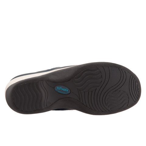 Softwalk Aberdeen S2100-400 Womens Blue Wide Leather Clog Flats Shoes