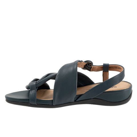 Softwalk Tieli S2109-400 Womens Blue Leather Strap Sandals Shoes
