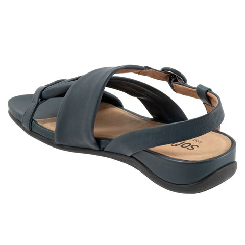 Softwalk Tieli S2109-400 Womens Blue Leather Strap Sandals Shoes