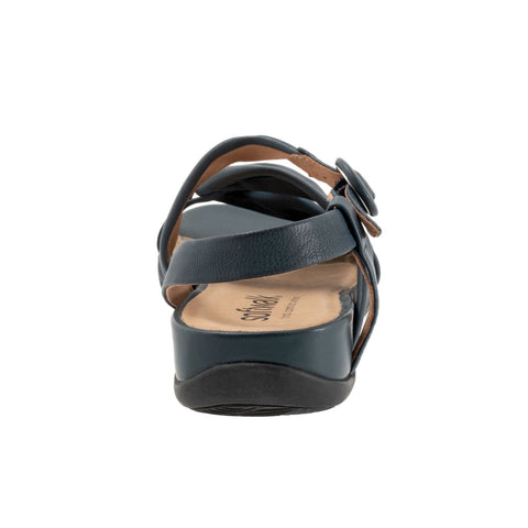Softwalk Tieli S2109-400 Womens Blue Leather Strap Sandals Shoes