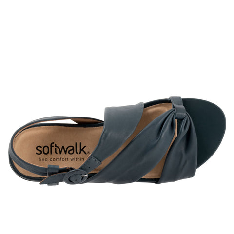Softwalk Tieli S2109-400 Womens Blue Leather Strap Sandals Shoes