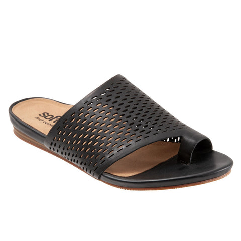 Softwalk Corsica II S2113-001 Womens Black Narrow Slides Sandals Shoes