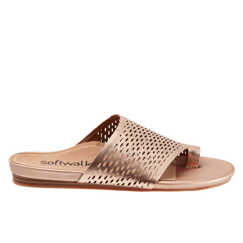 Softwalk Corsica II S2113-789 Womens Gold Narrow Slides Sandals Shoes