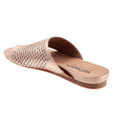 Softwalk Corsica II S2113-789 Womens Gold Narrow Slides Sandals Shoes
