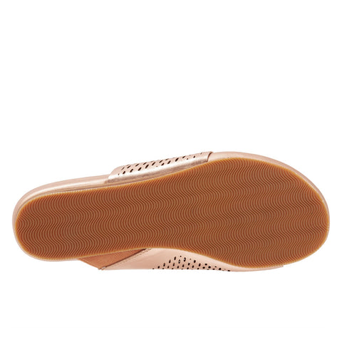 Softwalk Corsica II S2113-789 Womens Gold Wide Leather Slides Sandals Shoes