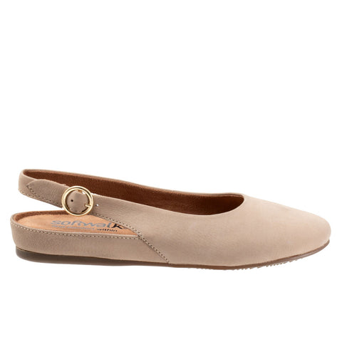 Softwalk Sandy S2119-069 Womens Beige Extra Wide Slingback Flats Shoes