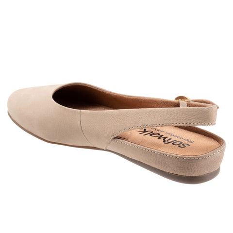 Softwalk Sandy S2119-069 Womens Beige Narrow Nubuck Slingback Flats Shoes