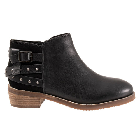 Softwalk Raleigh S2155-037 Womens Black Leather Ankle & Booties Boots