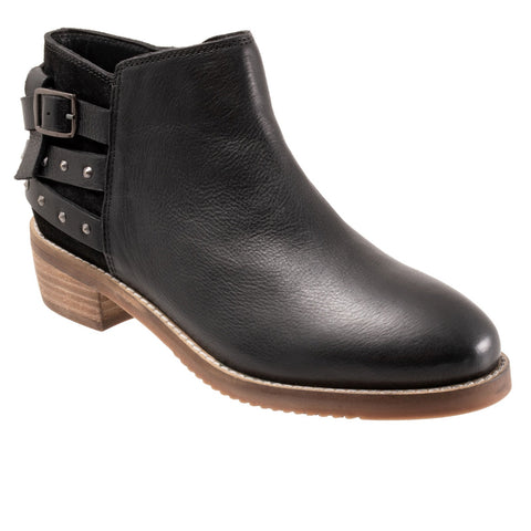 Softwalk Raleigh S2155-037 Womens Black Leather Ankle & Booties Boots