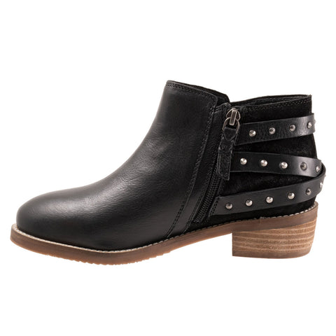 Softwalk Raleigh S2155-037 Womens Black Leather Ankle & Booties Boots